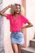 Fuchsia blouse met dubbele knoop | My Jewellery
