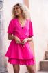 Roze jurk met laagjes & pofmouw | My Jewellery