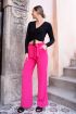Fuchsia wijdvallende broek met ceintuur | My Jewellery