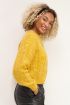Geel gebreid vest met kabels