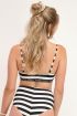 Bandeau bikini top met strepen