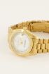 Goud horloge met schakelband & witte wijzerplaat | My Jewellery