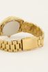 Goud horloge met schakelband & witte wijzerplaat | My Jewellery