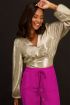 Metallic top met lange mouwen & overslag | My Jewellery