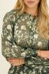 Green jacquard blouse with gold print | My Jewellery