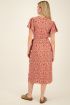 Green midi dress in lilac floral print | My Jewellery