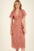 Green midi dress in lilac floral print | My Jewellery
