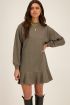Groene sweaterjurk met ruffle | My Jewellery