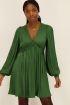 Green satin dress with knot | My Jewellery