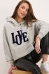 Grijze love hoodie met teddy letters | My Jewellery