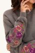 Grijze sweater met bloemen embroidery | My Jewellery