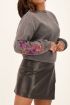 Grijze sweater met bloemen embroidery | My Jewellery