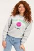 Grijze sweater smiley print