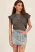 Grijze top met ruffle mouwen | My Jewellery