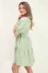 Mint groene jurk met lagen en pofmouwen