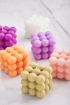 Groen-roze kaarsen set met bolletjes | My Jewellery