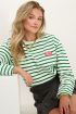 Groen gestreepte top met lange mouwen | My Jewellery