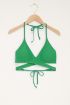 Groene bikini wikkeltop met ribstof | My Jewellery