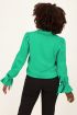 Groene blouse linnen look met knoop