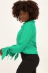 Groene blouse linnen look met knoop