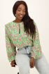 Groene blouse met gekleurde bloemenprint| My Jewellery