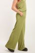 Groene broek satijnen look