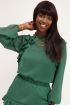 Groene doorschijnende blouse met ruffles | My Jewellery