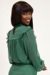 Groene doorschijnende blouse met ruffles | My Jewellery