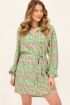 Groene jurk met bloemenprint & ballonmouwen | My Jewellery