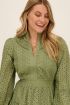 Groene jurk met crochet & ruffle kraag | My Jewellery