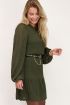 Groene jurk met lange mouwen & structuur