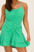Groene jurk met spaghettibandjes & open rug | My Jewellery