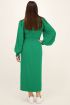 Groene midi jurk met split & ceintuur | My Jewellery