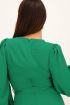 Groene midi jurk met split & ceintuur | My Jewellery