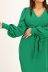 Groene midi jurk met split & ceintuur | My Jewellery