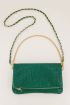 Groene schoudertas met goudkleurige rits