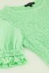 Groene smock top met ruffle pofmouw