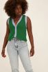 Groene spencer met blauwe band & knopen | My Jewellery