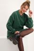 Groene sweater met corduroy
