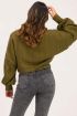 Groene sweater met kabels