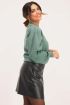 Olijfgroene sweater met v shape