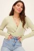 Groene trui met overslag & ruffle | My Jewellery