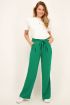 Groene wijdvallende broek met ceintuur | My Jewellery