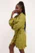 Groene wikkeljurk jacquard