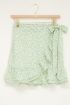 Groene wikkelrok met kleine bloemetjes
