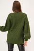 Groene gebreide oversized trui