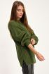 Groene gebreide oversized trui