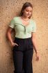 Groene rib top met borst strik | My Jewellery