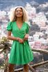 Groene wikkeljurk met pofmouwen | My Jewellery