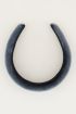 Grijsblauwe brede haarband, stoffen haarband My Jewellery
